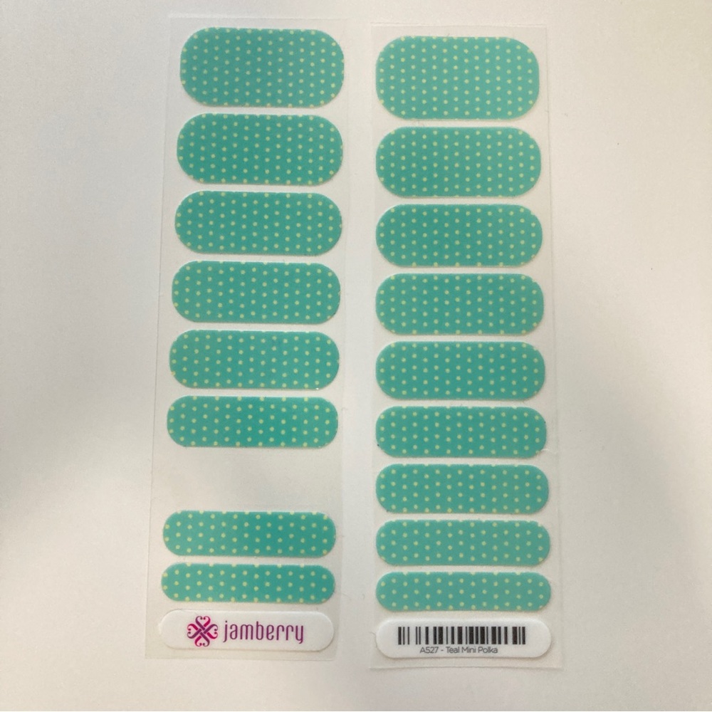 Jamberry Nail Wraps - Teal Mini Polka